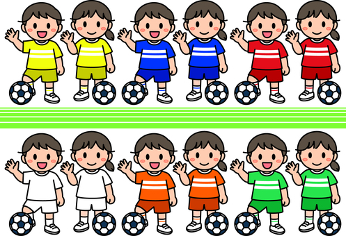 サッカーの子供たちです。 サッカー,シンプル,部活,クラブ,サークル,ユニフォーム,練習,本番,青春,運動のイラスト素材