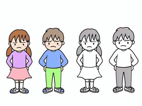怒っている子 子ども,怒る,小学生,男の子,女の子のイラスト素材