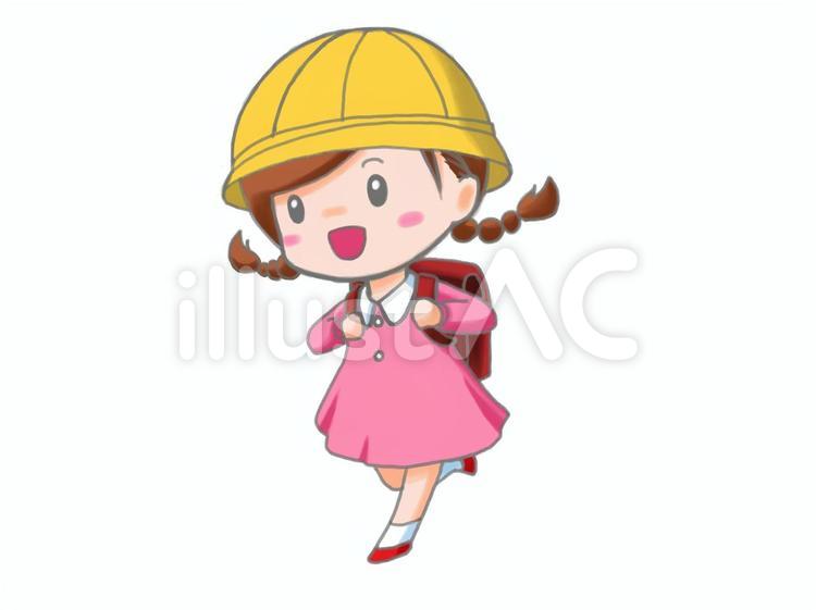 小学生 小学生,女の子,ランドセルのイラスト素材