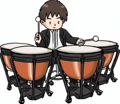 ティンパニを演奏する男性 ティンパニを演奏する男性 ティンパニ奏者,ティンパニ,男性,演奏,オーケストラ,クラシック,コンサート,奏者,全身,演奏中のイラスト素材