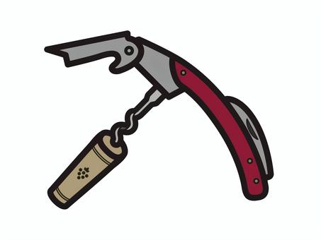 ソムリエナイフとコルク01 ソムリエナイフ,ワインオープナー,コルク,栓抜き,ワイン,アイコン,マーク,シンプルのイラスト素材
