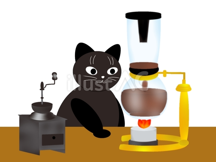 生活猫26 猫,コーヒーメーカー,サイフォンのイラスト素材