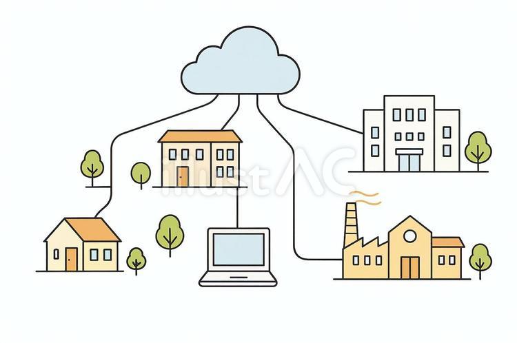 ネットワークとアクセス ネットワークとアクセス クラウド,ネットワーク,アクセスのイラスト素材