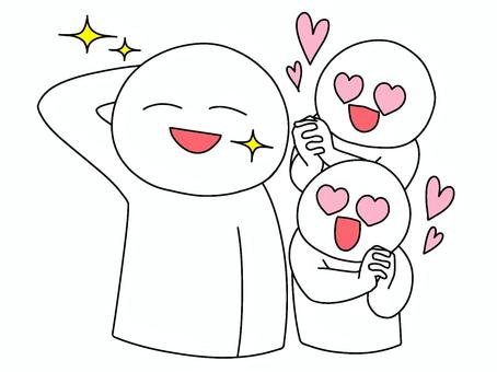 アイドル・モテモテ アイドル,モテモテ,イケメン,ホスト,美形,ファン,取巻き,爽やか,キラキラ,美男子のイラスト素材