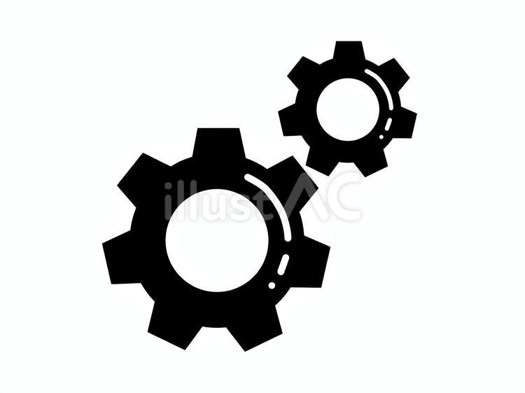 シンプル設定アイコン２（黒） 歯車,設定,uiアイコンのイラスト素材