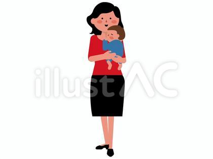 赤ちゃんを抱っこする女性