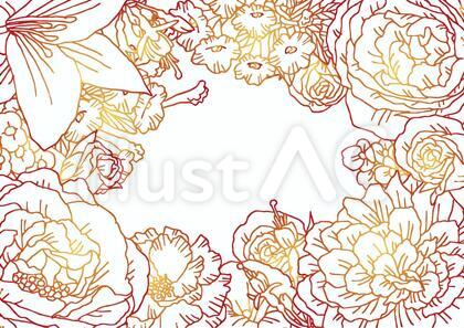 花の枠 背景画像