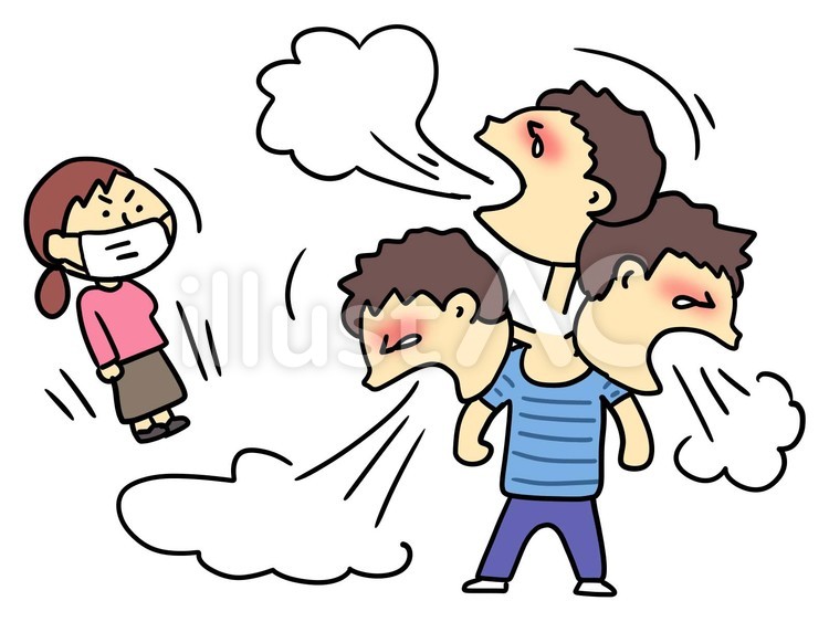 激しく咳をする男性 咳,クシャミ,男性のイラスト素材