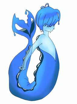 水の精霊 水,男の子,ファンタジー,精霊,四大精霊のイラスト素材