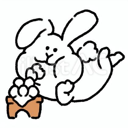 団子を食べるウサギ_01