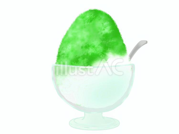 かき氷_緑 かき氷,メロンかき氷,メロンのイラスト素材