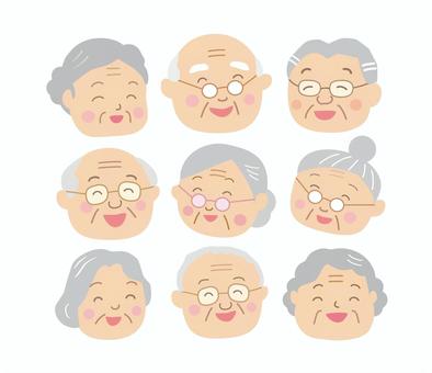 Smiles of elderly people, , JPG, PNG and AI