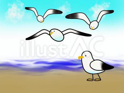 かもめ(背景あり)