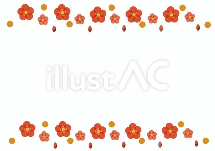 梅の花の枠 うめ,梅の花,花のイラスト素材