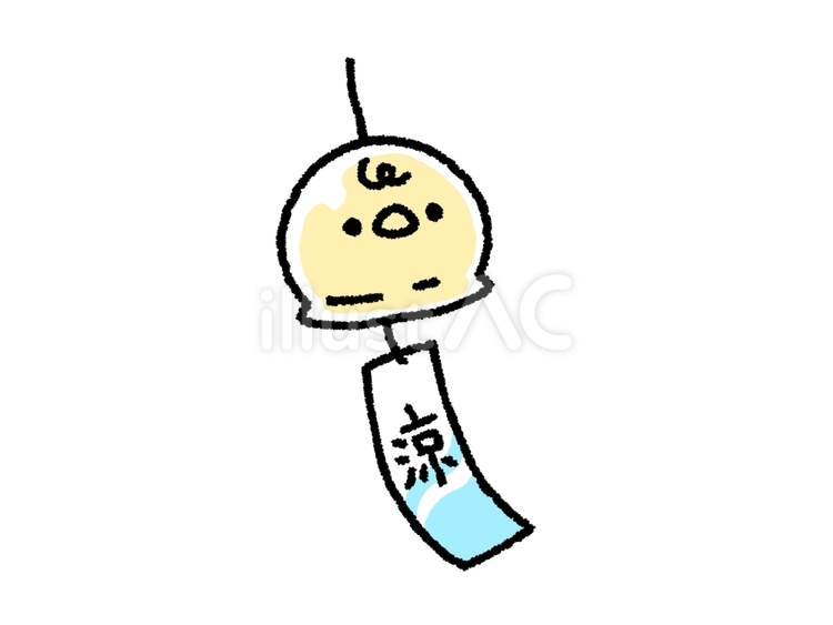 ひよこの風鈴 動物,ゆるふわ,ゆるいのイラスト素材