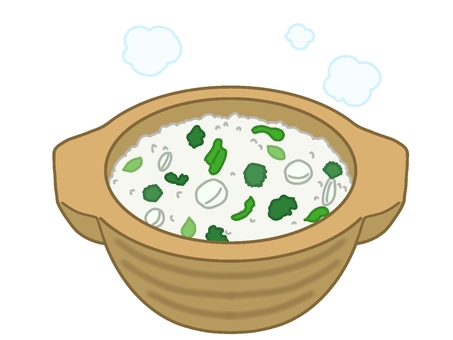 七草がゆ 七草がゆ,お粥,春の七草,米,土鍋,人日の節句,小正月,朝食,温かい,健康のイラスト素材