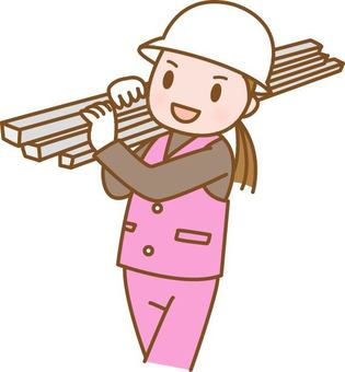 A woman working at a construction site, construction site, female, operator, JPG and PNG