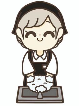 Illustration, female, clerk, staff, 