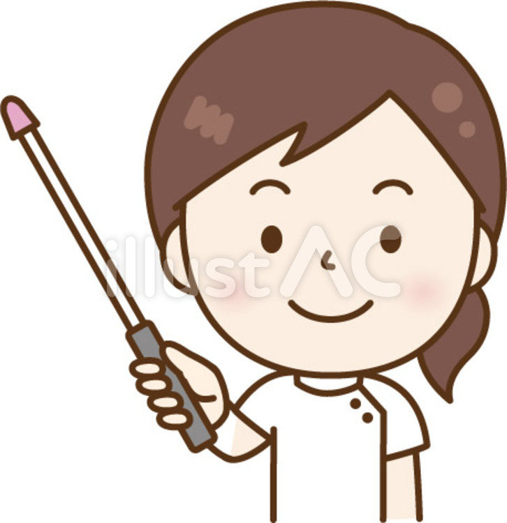 指し棒を持つ看護師の女性 女性,看護師,さし棒のイラスト素材