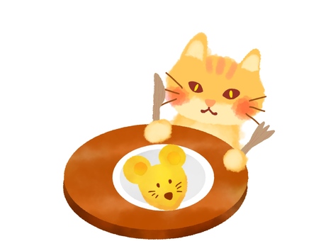 Cat's rice, cat, rice, a mouse, JPG and PNG