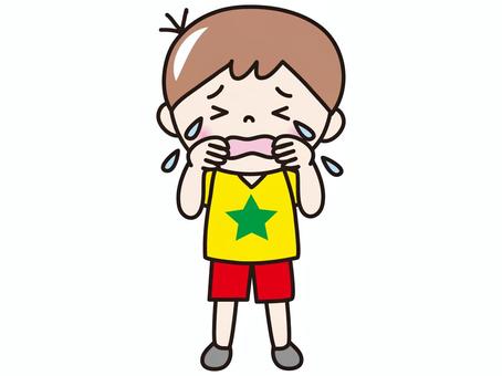園児男子(泣く） 人物,男の子,幼稚園児,こども,泣く,しくしくのイラスト素材
