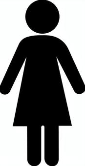 女性のピクトグラム 女性,ピクトグラム,人間,女の子,シルエット,棒人間,人物,全身,アイコン,可愛いのイラスト素材