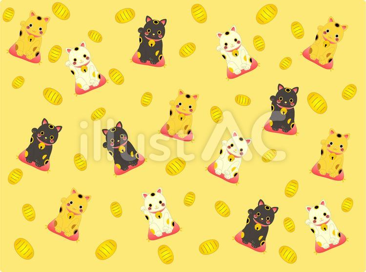 招き猫　背景 招き猫,背景,壁紙のイラスト素材