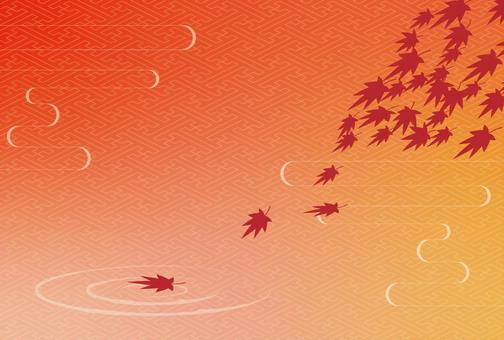 秋　紅葉　ポストカード 和柄,和風,日本,日本文化,japanese,秋,紅葉,ポストカードのイラスト素材