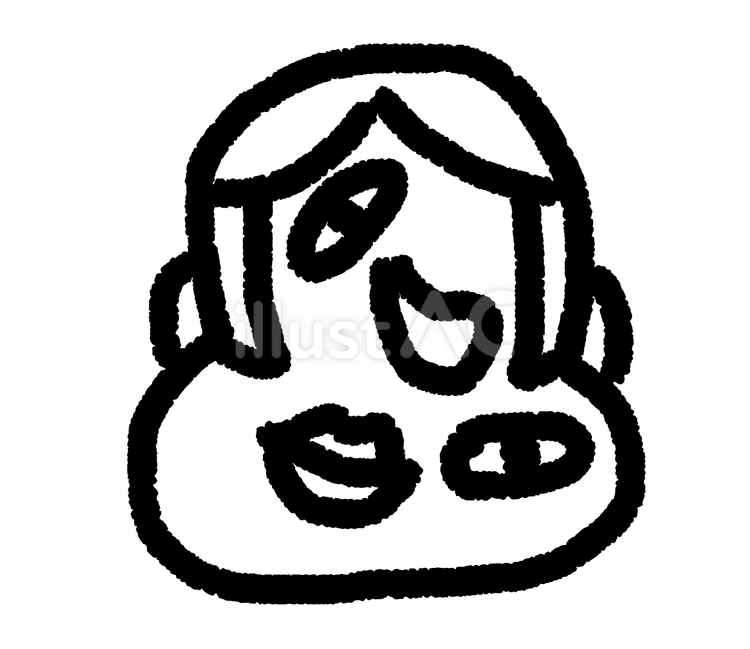 福笑い（線画） 福笑い,お正月,遊びのイラスト素材