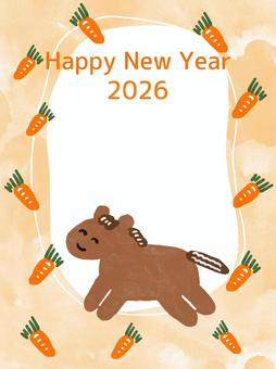 ゆるい馬3年賀状