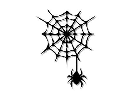 ハロウィンの不気味な蜘蛛 ハロウィン,不気味,蜘蛛,昆虫,くもの巣,蜘蛛の糸,同心円,放射状,捕獲,罠のイラスト素材