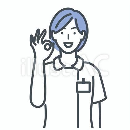 OKサインを出す女性看護師