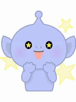 宇宙人星 宇宙人,星,キラキラ,希望,期待,羨望,地球外知的生命体,表情,生物,紫のイラスト素材