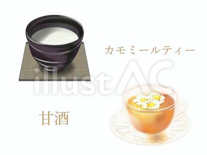 眠る前に飲みたい飲み物 2種素材