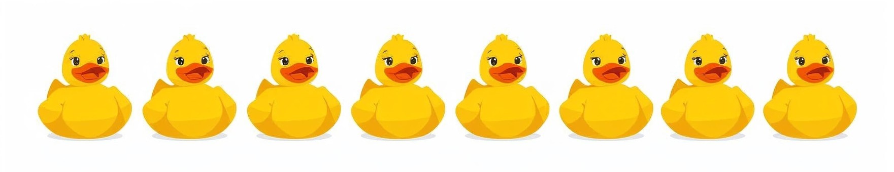 黄色いアヒルが並んだバナー素材