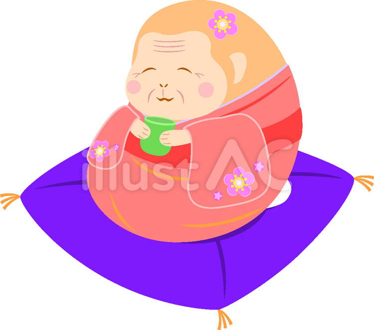 ほっこりおばあちゃん猿のイラスト 猿,年賀状,サルのイラスト素材