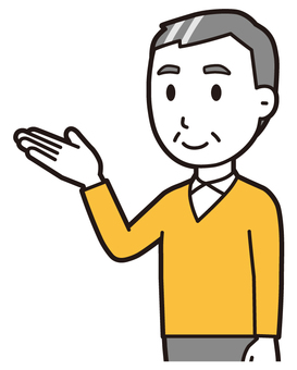 ニット中年男性(黄)-523-バスト