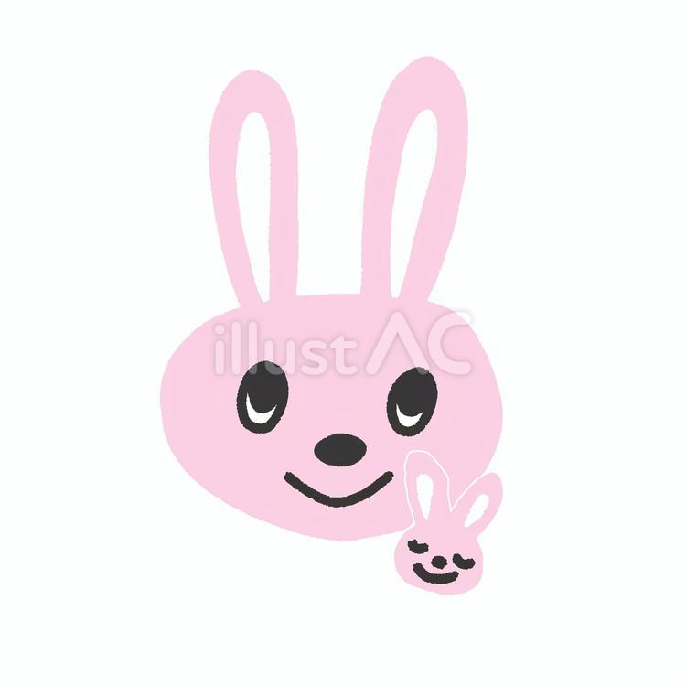 うさぎの親子のイラスト　卯年　かわいい うさぎ,卯年,親子のイラスト素材