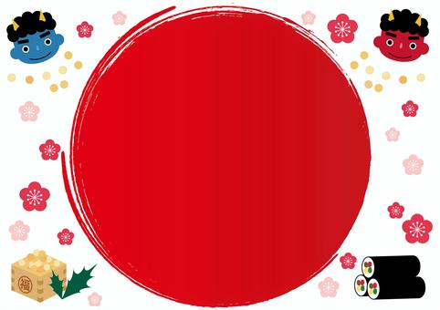 Illustration, setsubun, background, frame, 