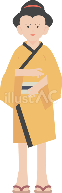 町娘 町娘 江戸娘,町娘,着物のイラスト素材