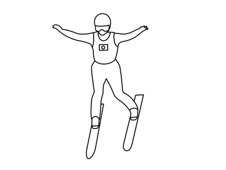 スキージャンプ スキージャンプ,競技,種目,ウインタースポーツ,運動,冬,迫力,ダイナミック,人,人物のイラスト素材