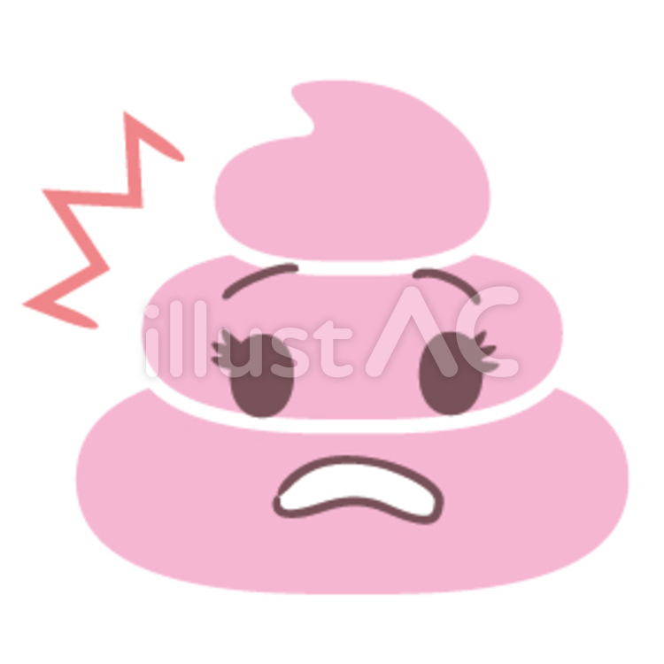 うんこ　便秘　驚き　女子　かわいい うんこ,便秘,女子のイラスト素材