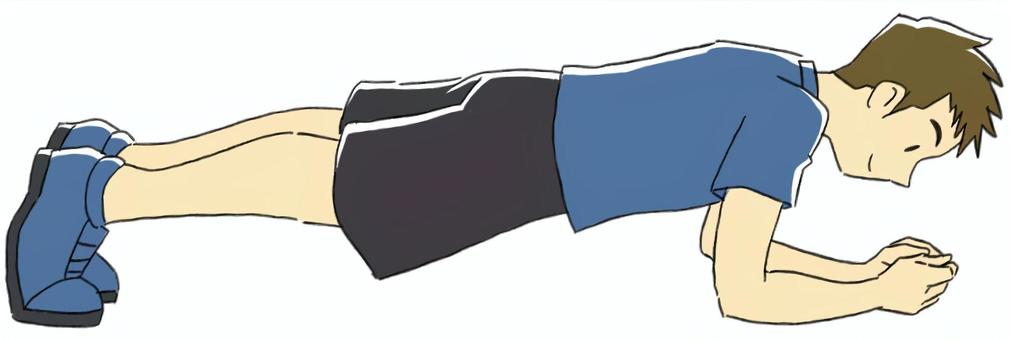 プランク1(男性) プランク,男性,スポーツ,運動,健康,習慣,体力づくり,トレーニング,体調管理,体幹のイラスト素材