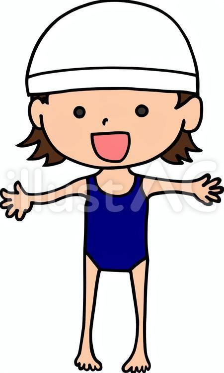 水着の女の子 水着,水泳,女の子のイラスト素材