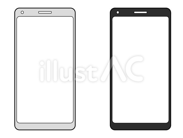 スマートフォン　白画面 スマホ,スマートフォン,ケータイのイラスト素材