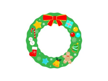 クリスマスリースのイラスト