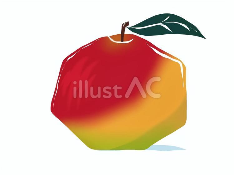 ポリゴン数低めのようなりんご りんご,果物,赤のイラスト素材