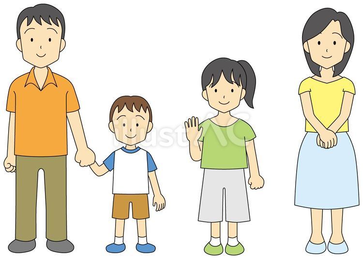 家族18 家族,親子,立つのイラスト素材