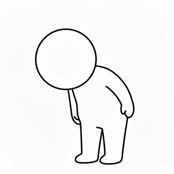 頭を下げる棒人間 棒人間,人,シルエット,人間,お辞儀,礼のイラスト素材