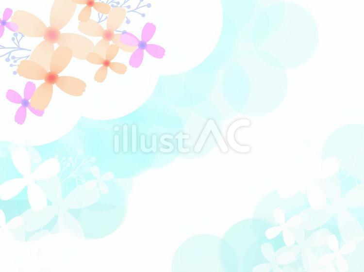 花柄のワンポイント入り＿ポストカード 花,ワンポイント,バナーのイラスト素材